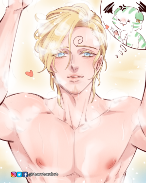This is Zoro's viewpoint when Sanji is helping him take a shower.