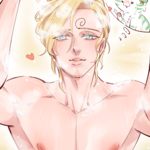 This is Zoro's viewpoint when Sanji is helping him take a shower.